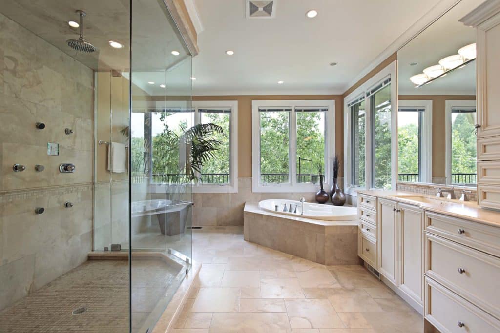 Master bath with large glass shower - Big Easy Bathrooms