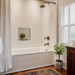 Elegant vintage bathroom with warm accents