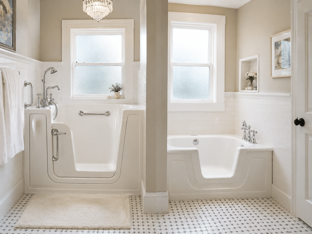 Luxurious twin bathtub bathroom design