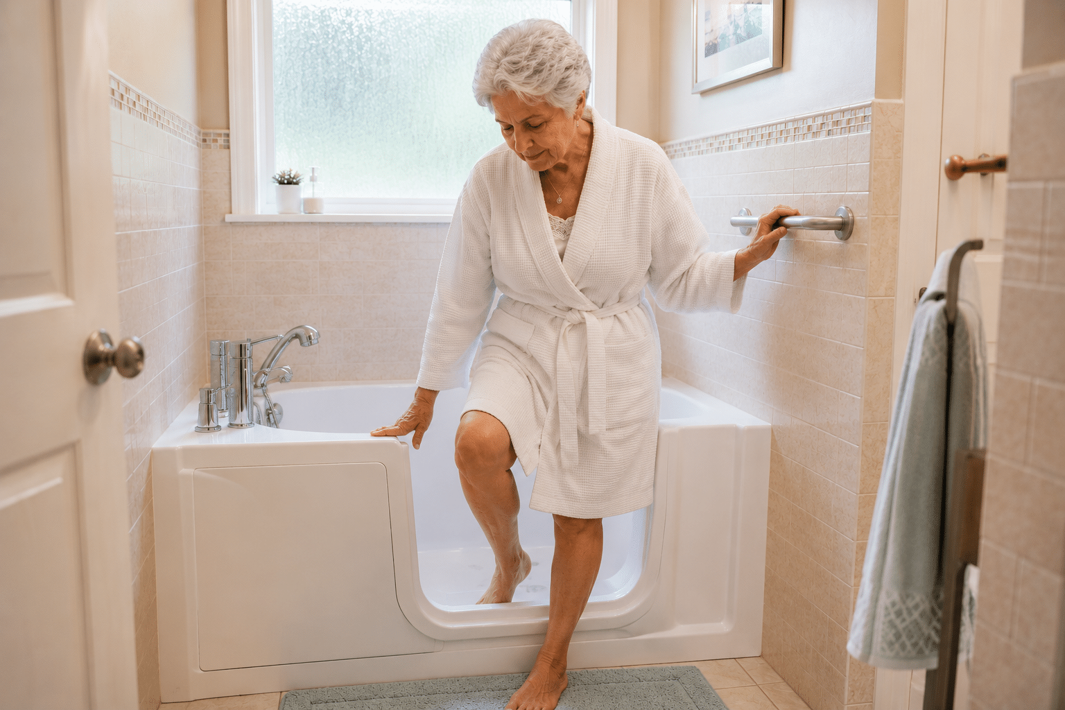 Serene bath time moment for care
